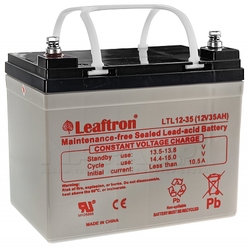 Baterie LTL 12V  35Ah, AGM záložní olověný akumulátor s životnostní 7-10 let. Pro 7 hodin chodu čerpadla 25W