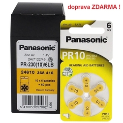 Baterie do naslouchadel PANASONIC PR10 / PR70, MASTERPACK 100 (600ks)