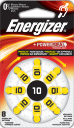 ENERGIZER 10 / PR70. Baterie do naslouchadel, balení 5 BL, cena BL8. Do všech typů sluchadel a naslouchátek