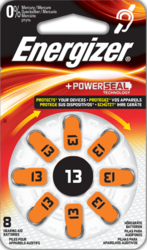 ENERGIZER 13 / PR48. Baterie do naslouchadel, balení 5 BL, cena BL8. Do všech typů sluchadel a naslouchátek