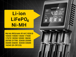 Nabíječka Li-Ion/LiFePO4/Ni-MH everActive UC4000 měření kapacity, 220V+12V, USB