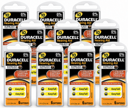 DURACELL 10 / PR70 značkové baterie do naslouchadel. Balení 10xBL6