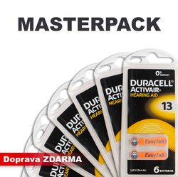 Baterie do naslouchadel DURACELL DA13 / PR48, MASTERPACK 20 (120ks)