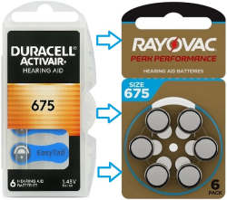 Baterie do naslouchadel DURACELL 675 nahrazuje RAYOVAC, blistr 6ks.