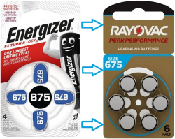 Baterie do naslouchadel ENERGIZER 675 nahrazuje RAYOVAC, blistr 6ks.