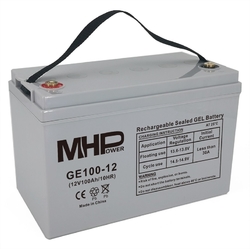 Baterie MHP 12V  100Ah, gelový trakční olověný akumulátor pro cyklický provoz, životnost 10-12 let