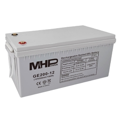 Baterie MHP 12V  200Ah, gelový trakční olověný akumulátor pro cyklický provoz, životnost 10-12 let