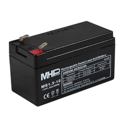 Baterie 12V 1,3Ah, AGM záložní olověný akumulátor pro UPS, EPS, alarm a nouzové osvětlení