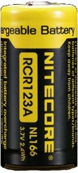 Nabíjecí baterie 16340 Li-Ion 3,7V  650mAh pro svítilny NiteCore s PCB. Typ NL166