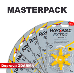 Baterie do naslouchadel RAYOVAC 10 / PR70, MASTERPACK 100 (600ks)