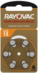 Baterie do naslouchadel RAYOVAC 13 / PR48 PERFORMANCE, blistr 6ks