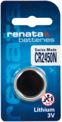 CR2450N  RENATA lithium, 3V. Plášť s osazením