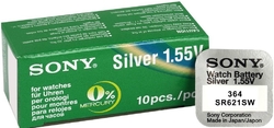 364  MURATA/SONY silver-oxid, 363/SR60/SR621 (6,8x2,1mm) 1,55V