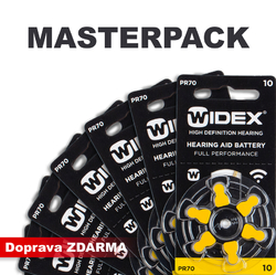 Baterie do naslouchadel WIDEX 10 / PR70, MASTERPACK 20 (120ks)