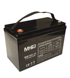 Baterie MHP 12V  100Ah, AGM záložní olověný akumulátor, životnost 5 let.