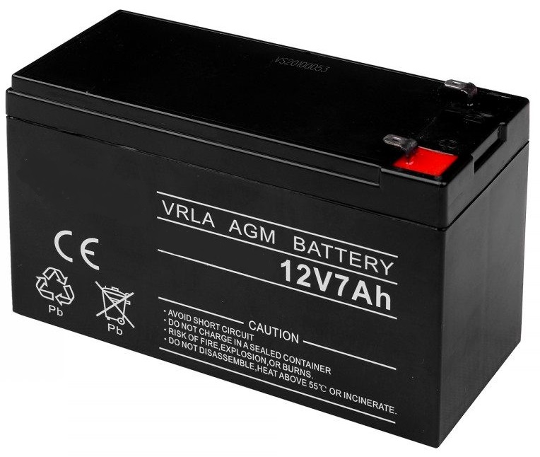 Baterie 12V 7Ah, OPTI AGM záložní olověný akumulátor pro UPS, E