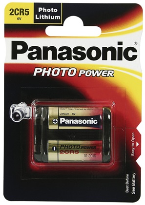 2CR5  PANASONIC lithium 6V, pro automatické splachovače, bezdotykové baterie, sprchy, foto