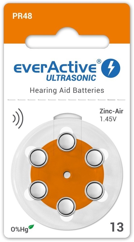 Baterie do naslouchadel ULTRASONIC PR13 / PR48, blistr 6ks.