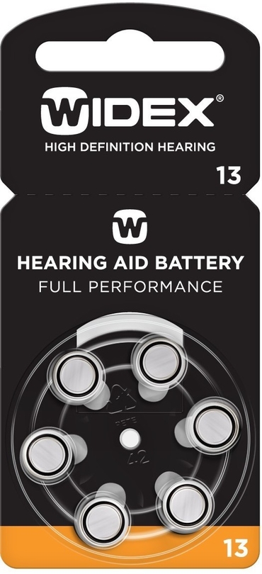 Baterie do naslouchadel WIDEX 13 / PR48 blistr 6ks.