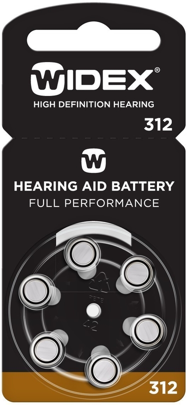 Baterie do naslouchadel WIDEX 312 / PR41 blistr 6ks.