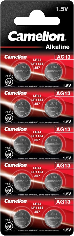 357  CAMELION alkaline AG13 / PR675  1,50V (11,6x5,4mm), blistr 10ks