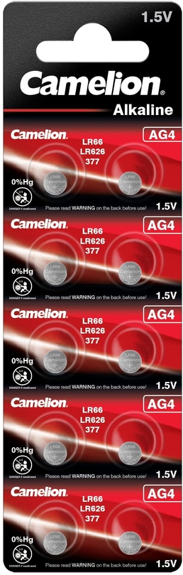 377  CAMELION alkaline AG4, 626, 177 1,50V (6,8x2,6mm), BL10, cena 1ks