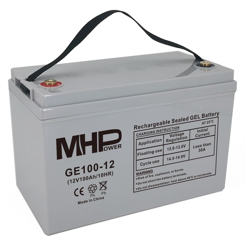 Baterie MHP 12V 100Ah, gelový trakční olověný akumulátor pro cy