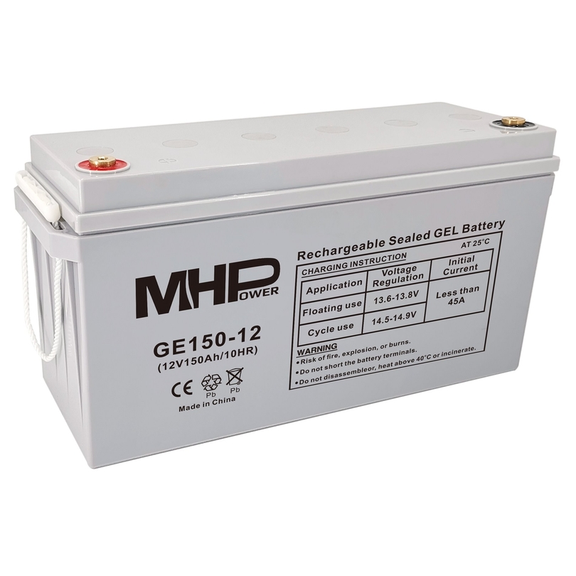 Baterie MHP 12V 150Ah, gelový trakční olověný akumulátor pro cy
