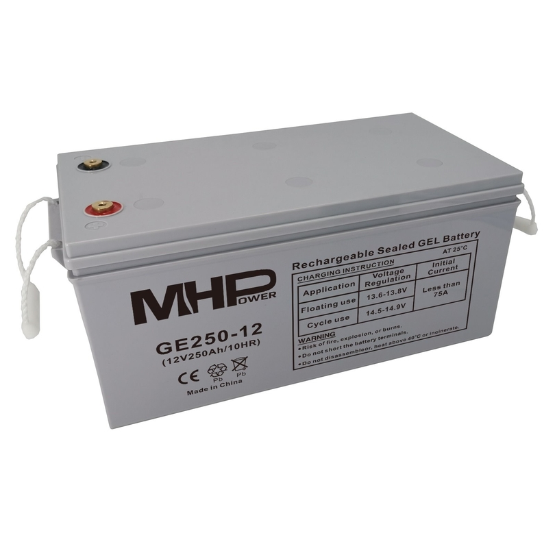 Baterie MHP 12V 250Ah, gelový trakční olověný akumulátor pro cy
