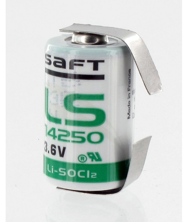 SAFT LS 14250 lithium 3,6V  (1/2AA) U páskové vývody 1+1