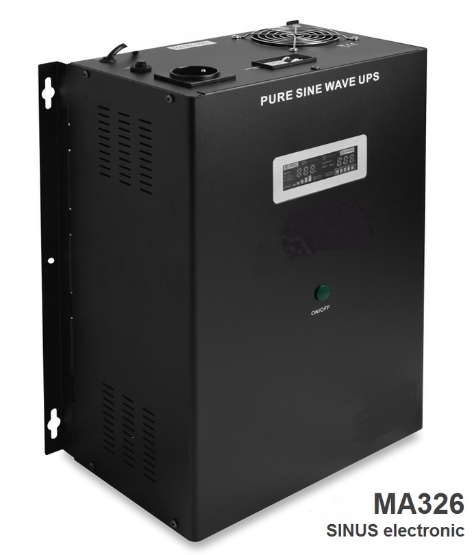 Záložní zdroj MA326, 230V 300W SINUS pro oběhové čerpadlo ke krbu a kotli. S baterií 26Ah