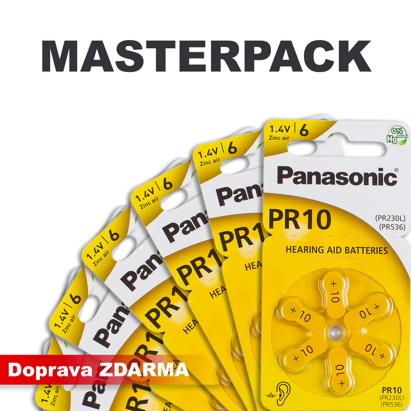 Baterie do naslouchadel PANASONIC PR10 / PR70, MASTERPACK 100 (6
