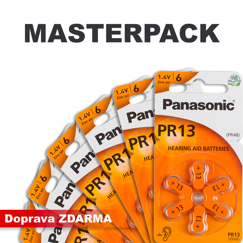 Baterie do naslouchadel PANASONIC PR13 / PR48, MASTERPACK 100 (6
