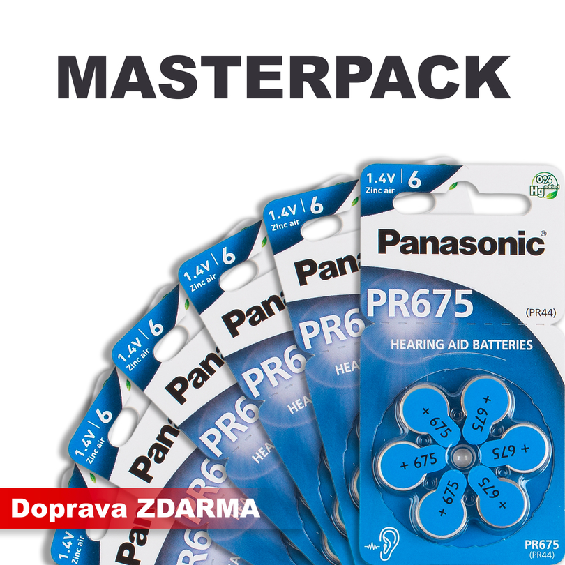 Baterie do naslouchadel PANASONIC PR675 / PR44, MASTERPACK 50 (300ks)