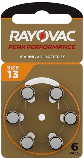 Baterie do naslouchadel RAYOVAC 13 / PR48 PERFORMANCE, blistr 6k