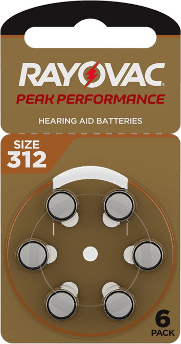 Baterie do naslouchadel RAYOVAC 312 / PR41 PERFORMANCE, blistr 6