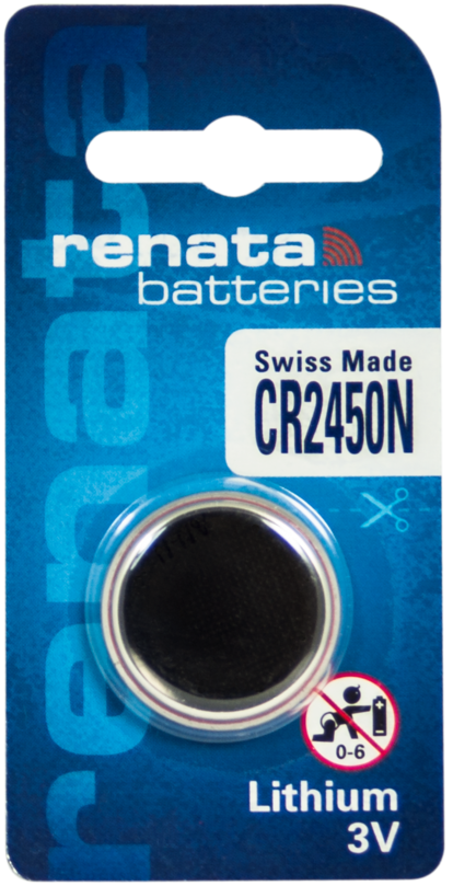 CR2450N  RENATA lithium, 3V. Plášť s osazením