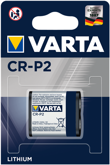 CR-P2 / CR223 VARTA lithium 6V pro automatické splachovače, bezdotykové baterie a sprchy