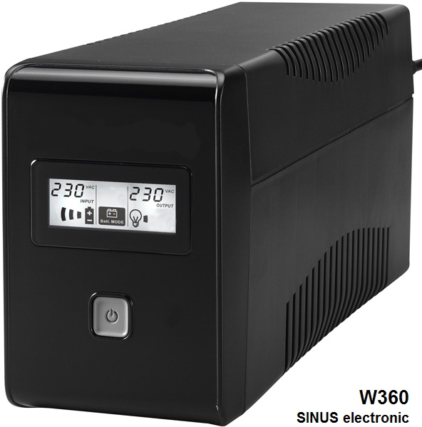 Záložní zdroj W360, 230V 360W SINUS pro oběhové čerpadlo ke krbu a kotli. S baterií.