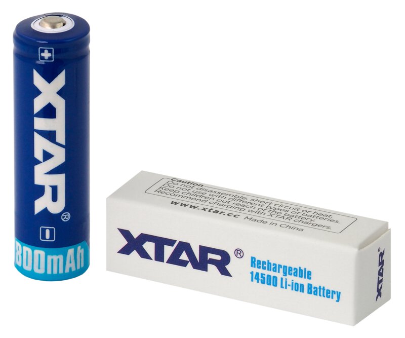 Nabíjecí baterie 14500 AA XTAR Li-Ion 3,7V 800mAh s PCB
