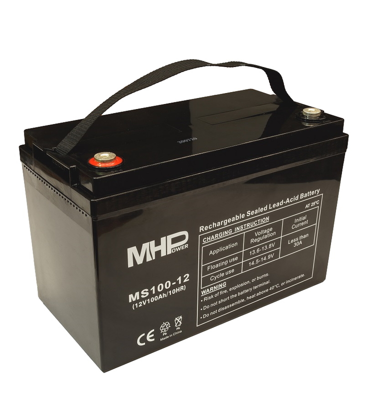 Baterie MHP 12V 100Ah, AGM záložní olověný akumulátor, životnos