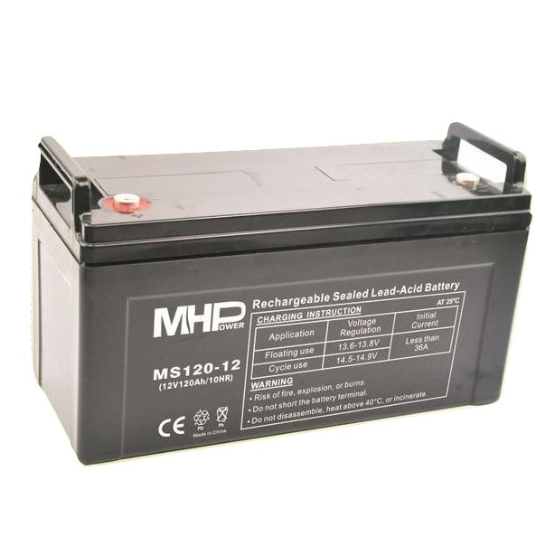 Baterie MHP 12V 120Ah, AGM záložní olověný akumulátor, životnos