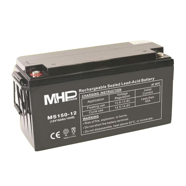 Baterie MHP 12V 150Ah, AGM záložní olověný akumulátor, životnos