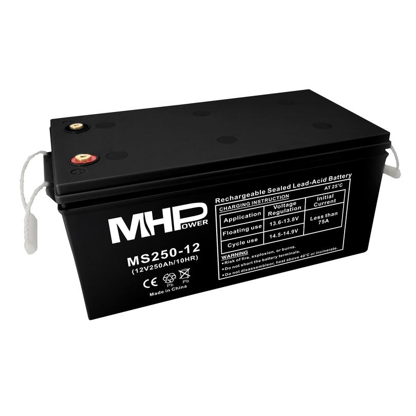 Baterie MHP 12V 250Ah, AGM záložní olověný akumulátor, životnos