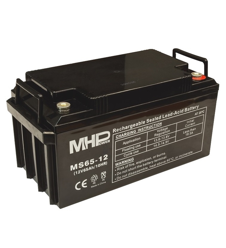 Baterie MHP 12V 65Ah, AGM záložní olověný akumulátor, životnost